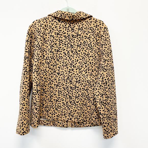 Isaac Mizrahi Live! Women's L Brown Jacquard Dot Quilted Knit‎ Full Zip Jacket - Picture 4 of 4